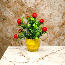 KAAF Yellow & Red Artificial Plant With Pot image 3
