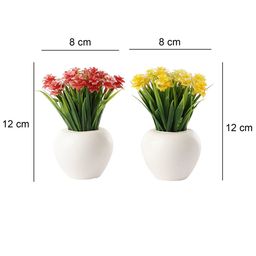 FOLIYAJ Pack of 2 Artificial Plants With Pot image 2
