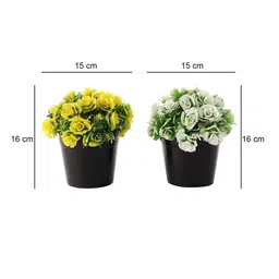 FOLIYAJ Set Of 2 Artificial Flower With Pot image 5