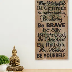 Home Centre Brown Inspirational Wall Decor Plaque-45