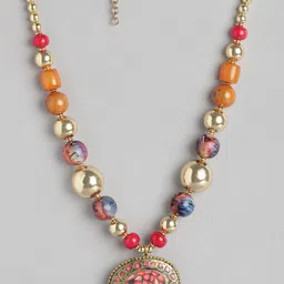 RICHEERA Gold-Plated Artificial Stones & Beads Necklace-56
