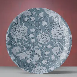 nestroots Blue & White Floral Printed Wall Plate-image-37