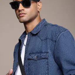 Roadster Men Textured Oversized Pure Cotton Casual Shirt-image-72