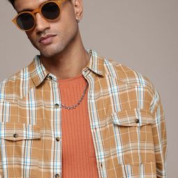 Roadster Men Checked Relaxed Fit Pure Cotton Casual Shirt-image-59