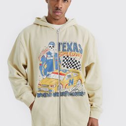 boohooMAN Graphic Printed Hooded Sweatshirt With Kangaroo Pockets-picture-11