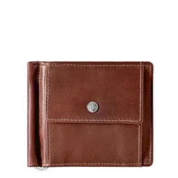 Eske Men Tan Leather Card Holder With Front Flap Coin Pocket-image-14