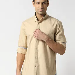 DRAGON HILL Button Down Collar Cotton Slim Fit Casual Shirt-image-70