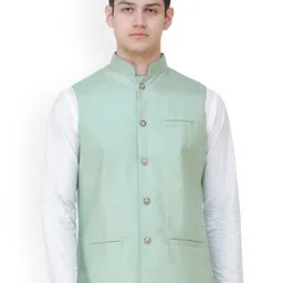Exotic India Woven Nehru Jacket-17