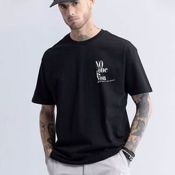 MISCHIEF MONKEY Typography Printed Oversized Cotton T-shirt-image-80