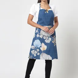 Arrabi Blue Floral Printed Apron-16