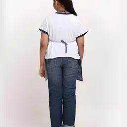 Arrabi Kids Grey & White Printed Apron With 2 Patch Pockets image 4