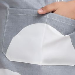 Arrabi Kids Grey & White Printed Apron With 2 Patch Pockets image 3