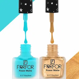 FORFOR Set Of 2 Power Matte Long Lasting Nail Polishes 6ml Each - Shades 113 & 114-6