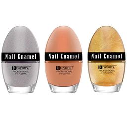 krayons Set of 3 High Shine Glossy Nail Enamel 5ml Each - Shade 23, 76, 77-8