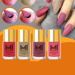 MI FASHION Set Of 4 Velvet Matte Nail Polish - 9.9 ml Each-11
