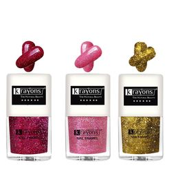 krayons Set Of 3 Glitter Quick-Dry Long-Lasting Nail Paint - 5ml each-26