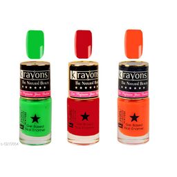 krayons Set Of 3 Gel Based Long Lasting Glossy Nail Polish - 6ml Each-11