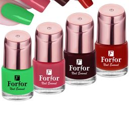 FORFOR Perfect Stay 4Pcs Glossy Nail Polish - 1117-102-111-107-21