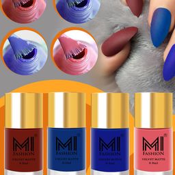 MI FASHION Set of 4 Velvet Matte Long Lasting Vegan Nail Polish - 9.9 ml each-image-70
