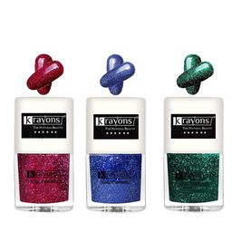krayons Set Of 3 The Natural Beauty Quick Drying Glitter Nail Enamel - 5ml Each-8