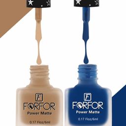 FORFOR Set Of 2 Power Matte Long Lasting Nail Polishes 6ml Each - Shades 111 & 112-34