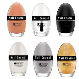 krayons Professional Set Of 6 High Shine Quick Dry Glossy Nail Paints - 5ml Each-34