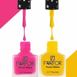 FORFOR Set Of 2 Power Matte Long Lasting Nail Polishes 6ml Each - Shades 116 & 104-49