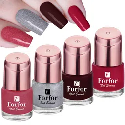 FORFOR Set of 4 Perfect Stay Rose Gold Glossy Long-Lasting Nail Polishes - 6ml each-12
