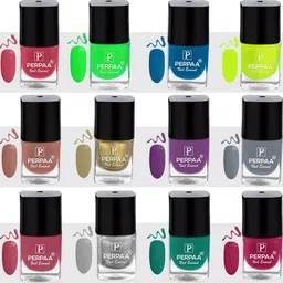 PERPAA Set of 12 Trendy Quick-Drying & Long Lasting Gel Nail Enamel 5 ml each - Combo 10-image-54