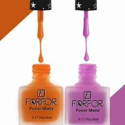 FORFOR Set Of 2 Power Matte Long Lasting Nail Polishes 6ml Each - Shades 102 & 103-5