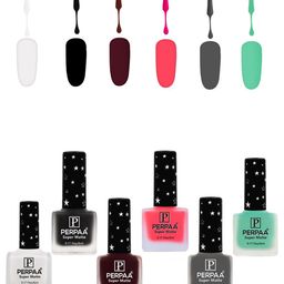 PERPAA Super Matte Set Of 6 Quick-Dry & Long Lasting Matte Nail Polish - 6 ml Each-13