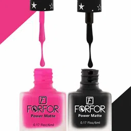 FORFOR Set Of 2 Power Matte Long-Lasting Nail Polishes 6ml each - 104 & 107-26