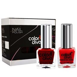 Adbeni Set of 2 Color Diva Long Lasting Premium Nail Enamel 9.5 ml each - Red Passion-2
