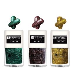 krayons Set Of 3 The Natural Beauty Quick Drying Glitter Nail Enamel - 5ml Each-9