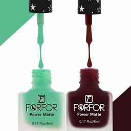 FORFOR Set Of 2 Power Matte Long-Lasting Nail Polishes 6ml each - 108 & 109-21