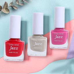 Looks United 6Pcs Jazz Nail Polish-5ml Each &15 Pcs Nail Art Striping Tape Rolls-52