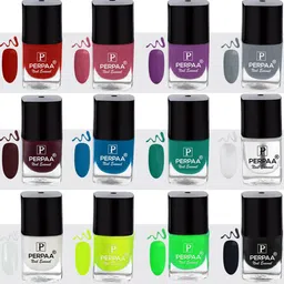 PERPAA Set of 12 Trendy Quick-Drying & Long Lasting Gel Nail Enamel 5 ml each - Combo 06-15