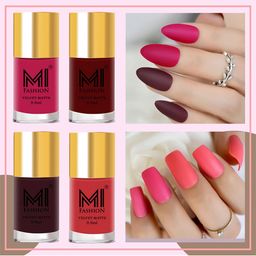 MI FASHION Set of 4 Soft Unique Matte Nail Polish - 9.9ml each-14