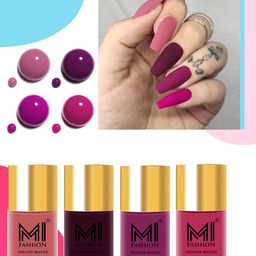 MI FASHION Set of 4 Velvet Matte Nail Polish 9.9 ml Each - Shade 35, 37, 38, 42-image-41