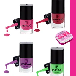 PERPAA Set Of 4 Trendy High-Shine Long-Lasting Non-Toxic Nail Polishes - 5ml Each-52
