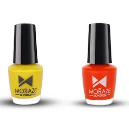 Moraze Set of 2 Yellow & Red Paraben Free Nail Polish-0