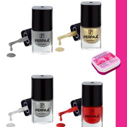 PERPAA Set of 4 Trendy Quick-Drying & Long Lasting Gel Nail Enamel - 5 ml each-73