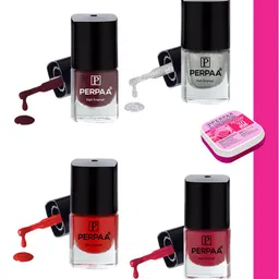PERPAA Set Of 4 High Shine Long-Lasting Non Toxic Nail Polish - 5ml Each-image-68