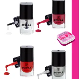 PERPAA Set Of 4 High Shine Long-Lasting Non Toxic Nail Polish - 5ml Each-image-65