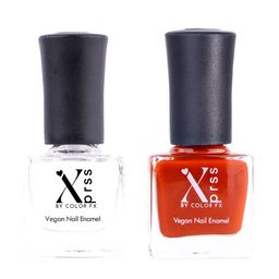 Color Fx Set Of 2 Xprss Vegan Nail Enamels 10 ml Each - Rust 305 & Transparent 313-19