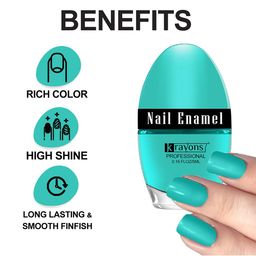 krayons Set of 3 Professional Long Lasting Glossy Nail Enamel 5 ml each - Shade 9-23-64 image 4