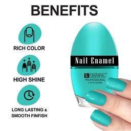 krayons Set of 3 High Shine Glossy Nail Enamel 5ml Each - Shade 9, 42, 47 image 2