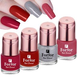 FORFOR Set of 4 Perfect Stay Rose Gold Glossy Long-Lasting Nail Polishes - 6ml each-14