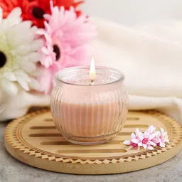 Iris Peach & Transparent 2 Pieces Pomogranate Ribbed Jar Candle-19