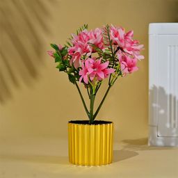 Kuber Industries Pink 1 Pieces Dahlia Artificial Flower With Pot-37